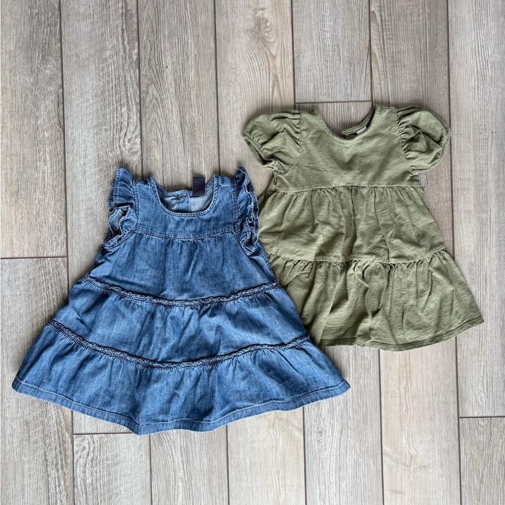 Blue and Green Tiered Sundress Set